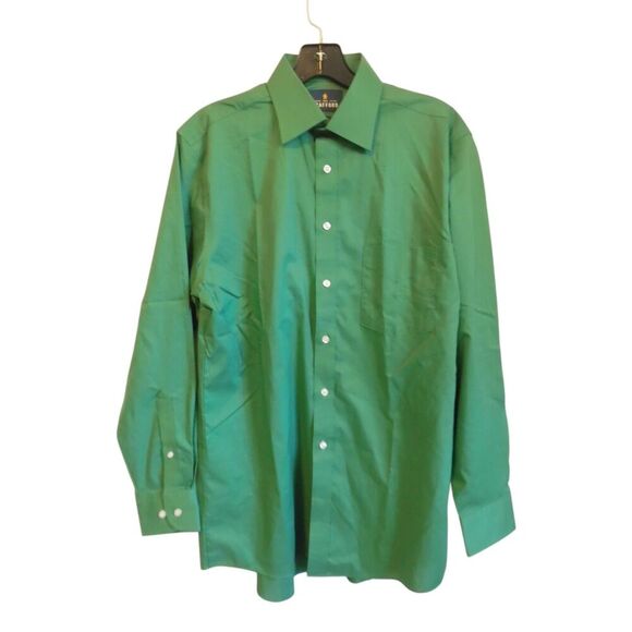Stafford regular fit Juniper Green button down long sleeve - Picture 1 of 6